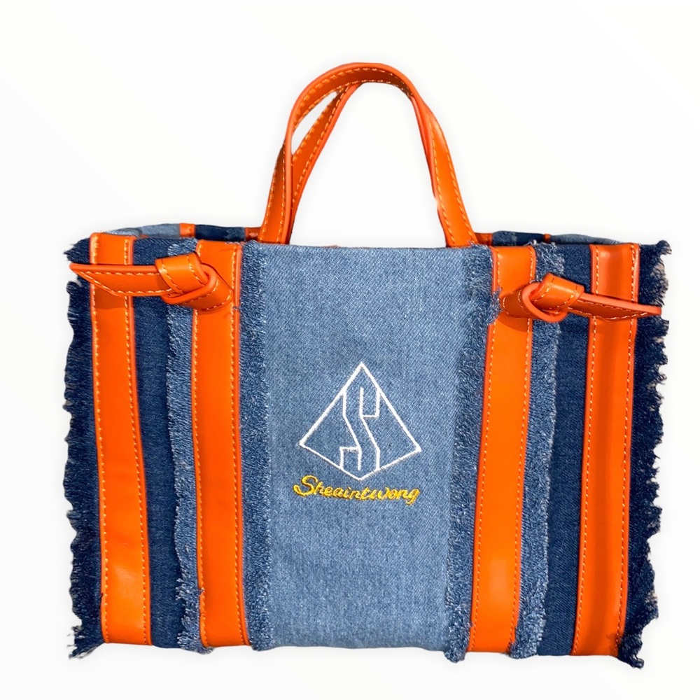 Orange Denim bag